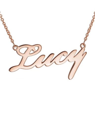 18K Rose Gold Plated Silver Personalized Classic Name Necklace