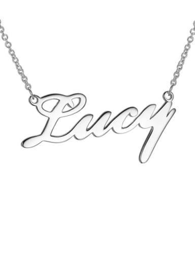 18K White Gold Plated Silver Personalized Classic Name Necklace
