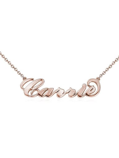 18K Rose Gold Plated Customize 925 Sterling Silver "Carrie" Style Personalized Name Necklace