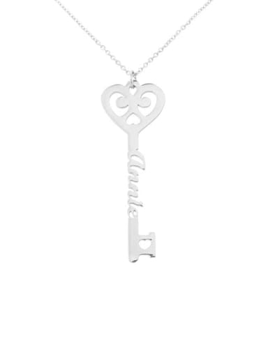 custom Personalized  Key Style Name Necklace silver
