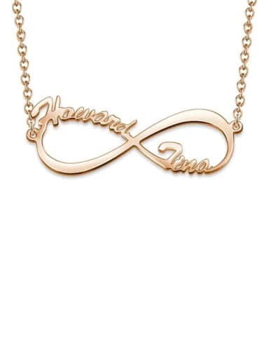 18K Rose Gold Plated Customized Silver Infinity Name Necklace
