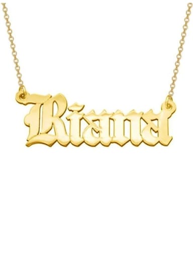 18K Gold Plated Personalized Old English Font Name Necklace