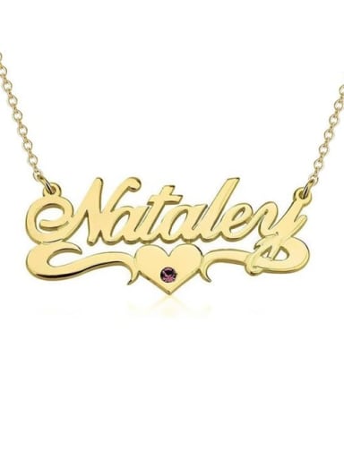 Personalized Birthstone Name Necklace With Underline Hearts