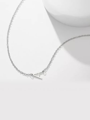 18K White Gold Plated Customize Sterling Silver one letter Name Necklace