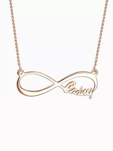18K Rose Gold Plated Customize  Silver Infinity Name Necklace