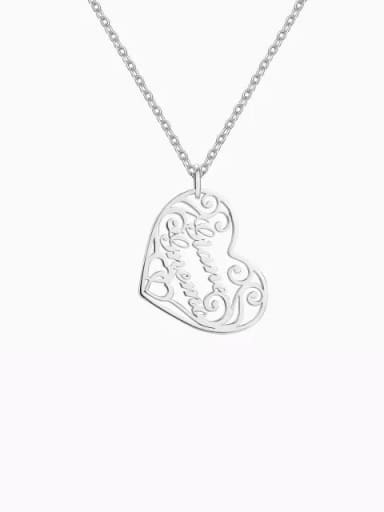Silver Customized silver Filigree Heart Two Name Necklace