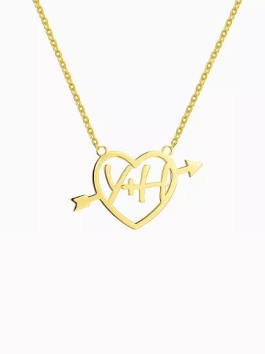 18K Gold Plated Customize  Silver Cupid's Arrow Name Necklace