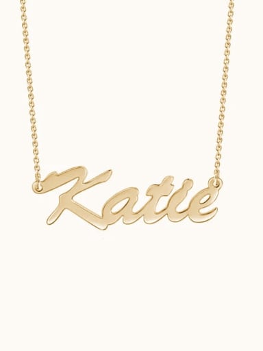 18K Gold Plated Customize Classic Personalized "Katie" Name Necklace sterling siver