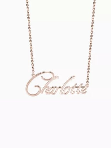 18K Rose Gold Plated Customize Personalized Name Necklace Silver