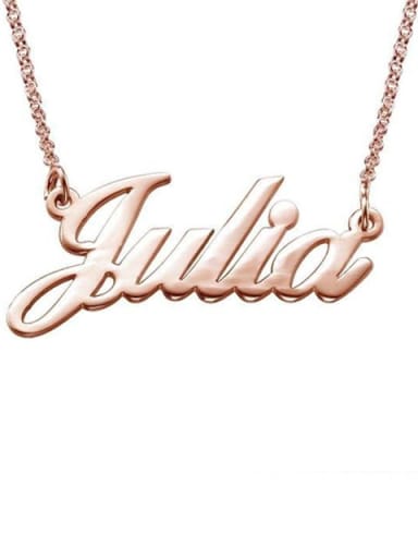 18K Rose Gold Plated Custom Julia style Name Necklaces silver