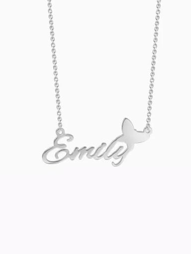 Customize silver Personalized Name Necklace With Butterfly