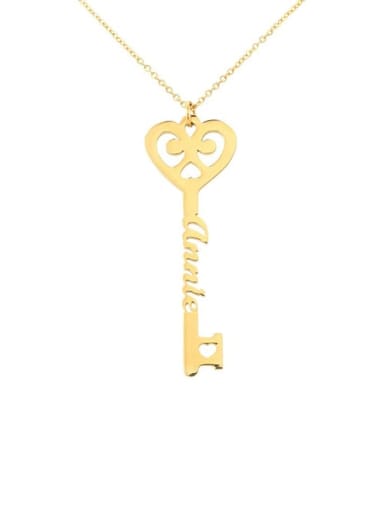 Personalized  Key Style Name Necklace silver