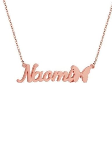 18K Rose Gold Plated Butterfly Style Custom Name Necklace
