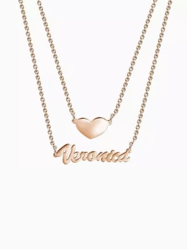 Customized Two Layers Personalized Heart Name Necklace