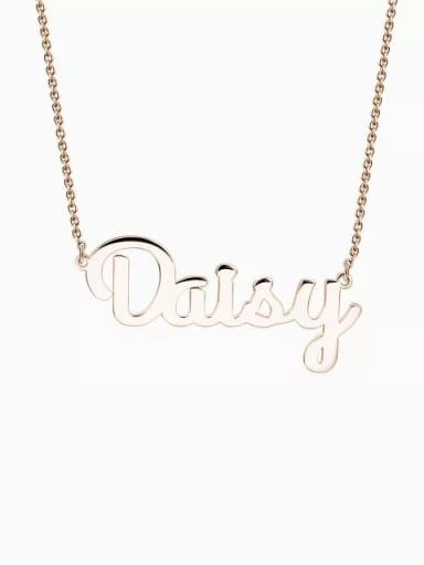 18K Rose Gold Plated Customized Name Necklace silver