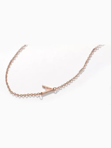 18K Rose Gold Plated Customize Sterling Silver one letter Name Necklace