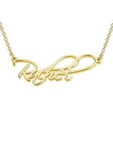 18K Gold Plated Rachel Style Personalized Classic Name Necklace silver