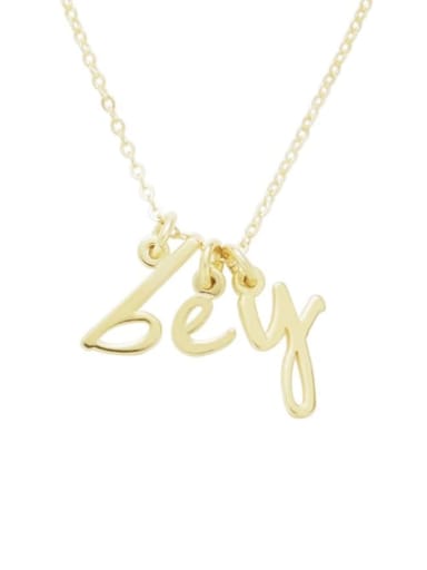 18K Gold Plated Mini Three Initial Name Necklace silver