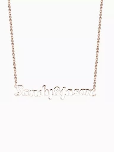 Customize 925 sterling Silver Couple Name Necklace