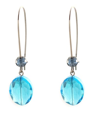 Silver-Plated Zinc Alloy Round Lucite Drop drop Earring