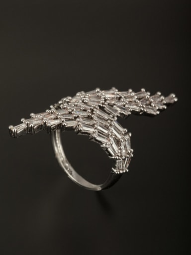 GODKI Luxury Women Wedding Dubai Model No 1000002943 Platinum Plated Copper White Zircon Beautiful Ring