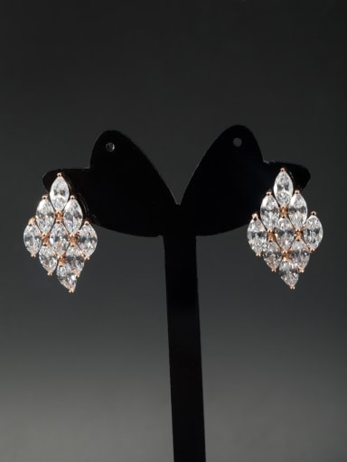 Geometric style with Rose Plated Zircon Studs stud Earring