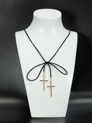 Personalized Gold Plated Black Cross Choker