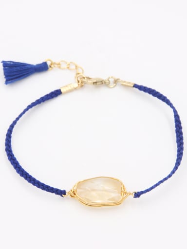 The new  Gold Plated Stone Charm Bracelet with White