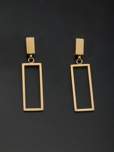 Mother's Initial Gold Drop drop Earring with Geometric