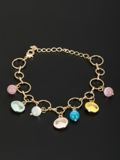 Custom Multi-Color Round Bracelet with Gold Plated