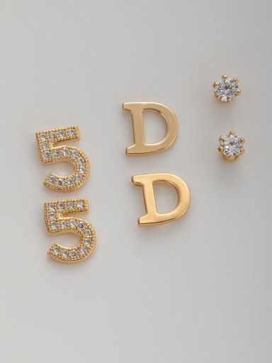 Fashion Gold Plated  combined Studs stud Earring