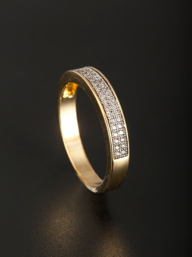 Gold Plated Copper Zircon Ring  6#-9#