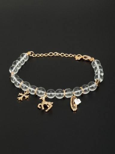 Cross style with Gold Plated Beads Bracelet