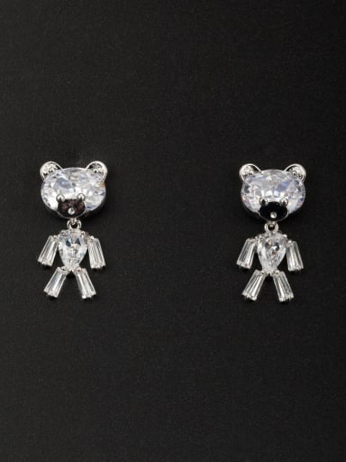 Animal Motif style with Platinum Plated Copper Zircon Studs stud Earring