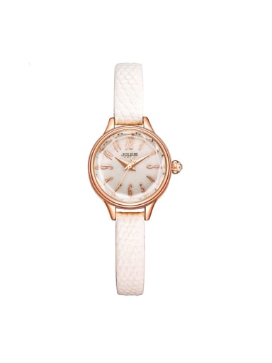 Model No 1000003139 24-27.5mm size Alloy Round style Genuine Leather Women's Watch