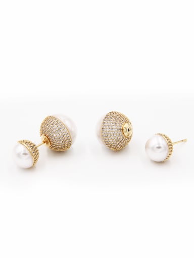 The new  Copper Zircon Round Studs stud Earring with Gold