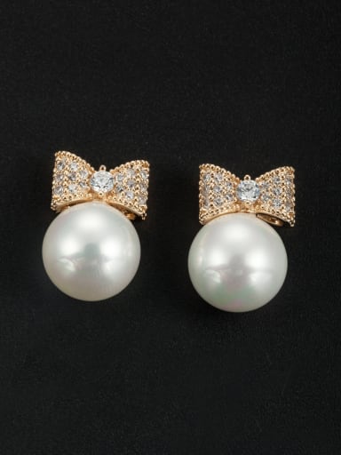 Model No DYZ5034 Personalized Gold Plated White Butterfly Pearl Drop drop Earring