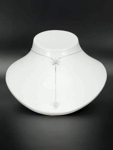 The new Platinum Plated Zircon Star Necklace with White