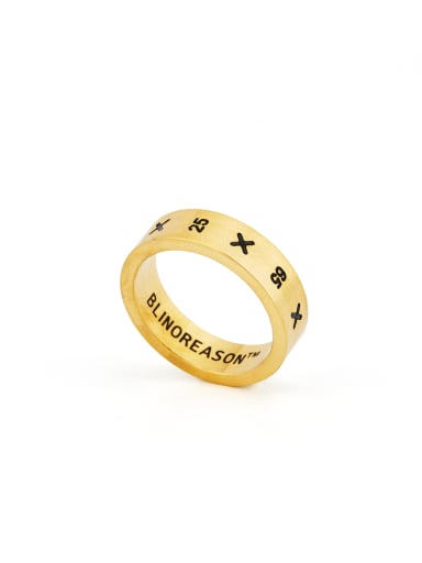 A Gold Plated Titanium Stylish  Band band ring Of Monogrammed