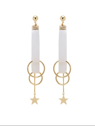 Personalized Gold Plated Zinc Alloy White Star Drop drop Earring