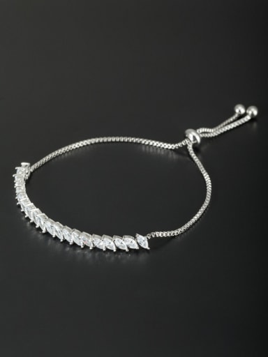 Custom White Charm Bracelet with Platinum Plated