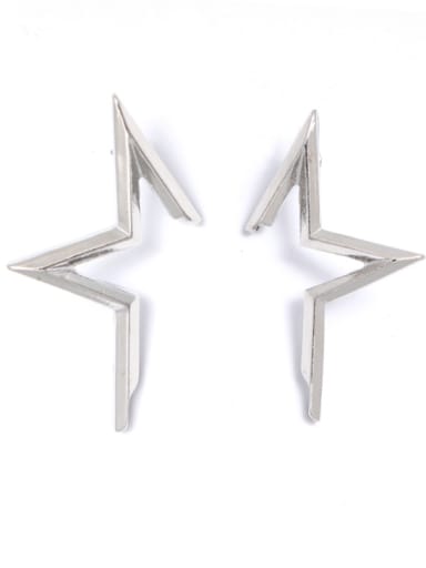 Silver-Plated Zinc Alloy Star Silver Beautiful Studs stud Earring