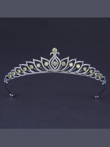 A Platinum Plated Stylish Zircon Wedding Crown Of