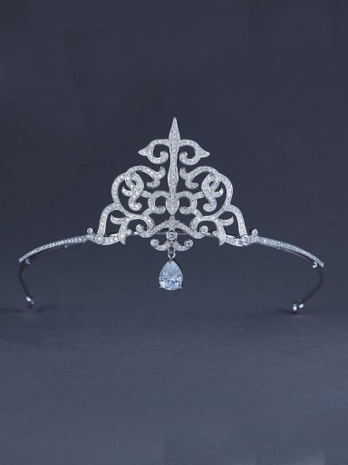 White color Platinum Plated Zircon Wedding Crown