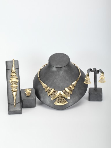 GODKI Luxury Women Wedding Dubai Gold Plated Zinc Alloy  Beautiful 4 Pieces Set