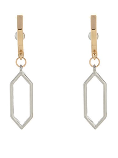 Multi-Color Geometric Drop drop Earring with Gold Plated Zinc Alloy