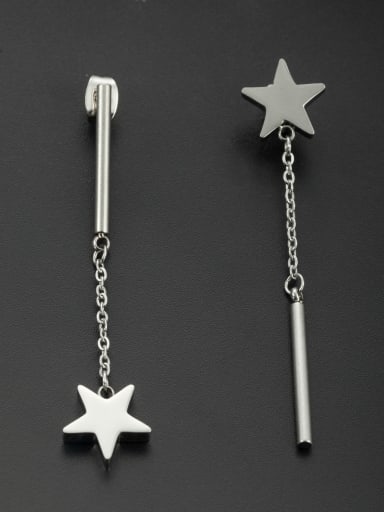 Stainless steel Star Drop threader Earring