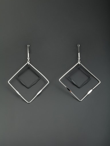 Personalized Platinum Plated Multicolor Square Drop drop Earring