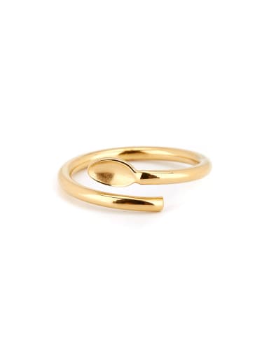 New design Gold Plated Titanium Personalized Band band ring in Gold color