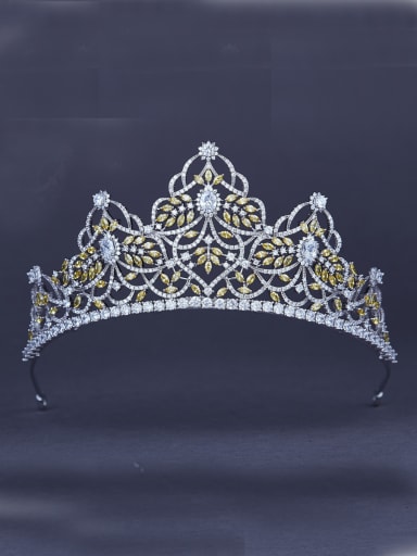 Platinum Plated Yellow Zircon Wedding Crown